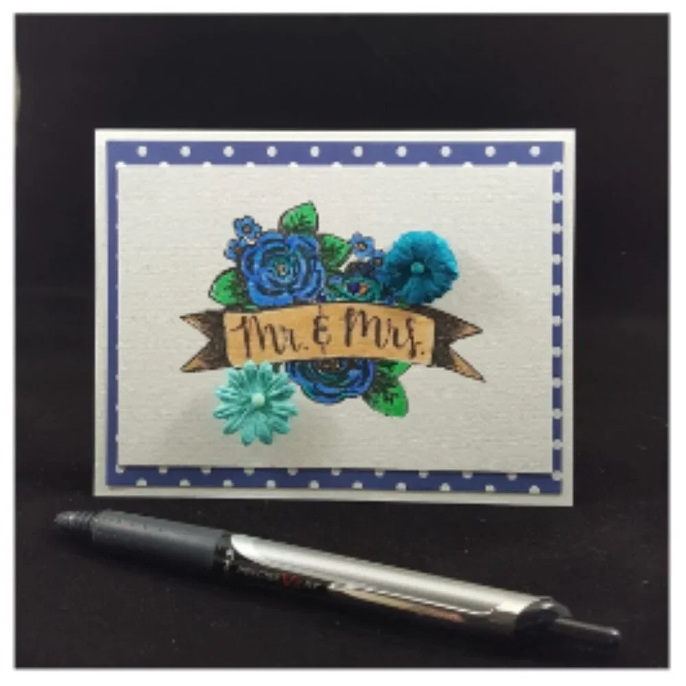 Mr. & Mrs. Note Card with Envelope, Blue Mr. and Mrs.‎ Note Card